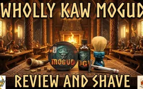 Thumbnail for a Wholly Kaw Mogud review and shave, the Chrille Shaver collab soap and splash set
