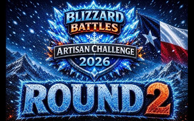 Bary Bedford hosts Blizzard Battles 2026 Artisan Challenge Round 2, Adopted Acres Triple Dog Dare facing Denton Majik CryoMajik