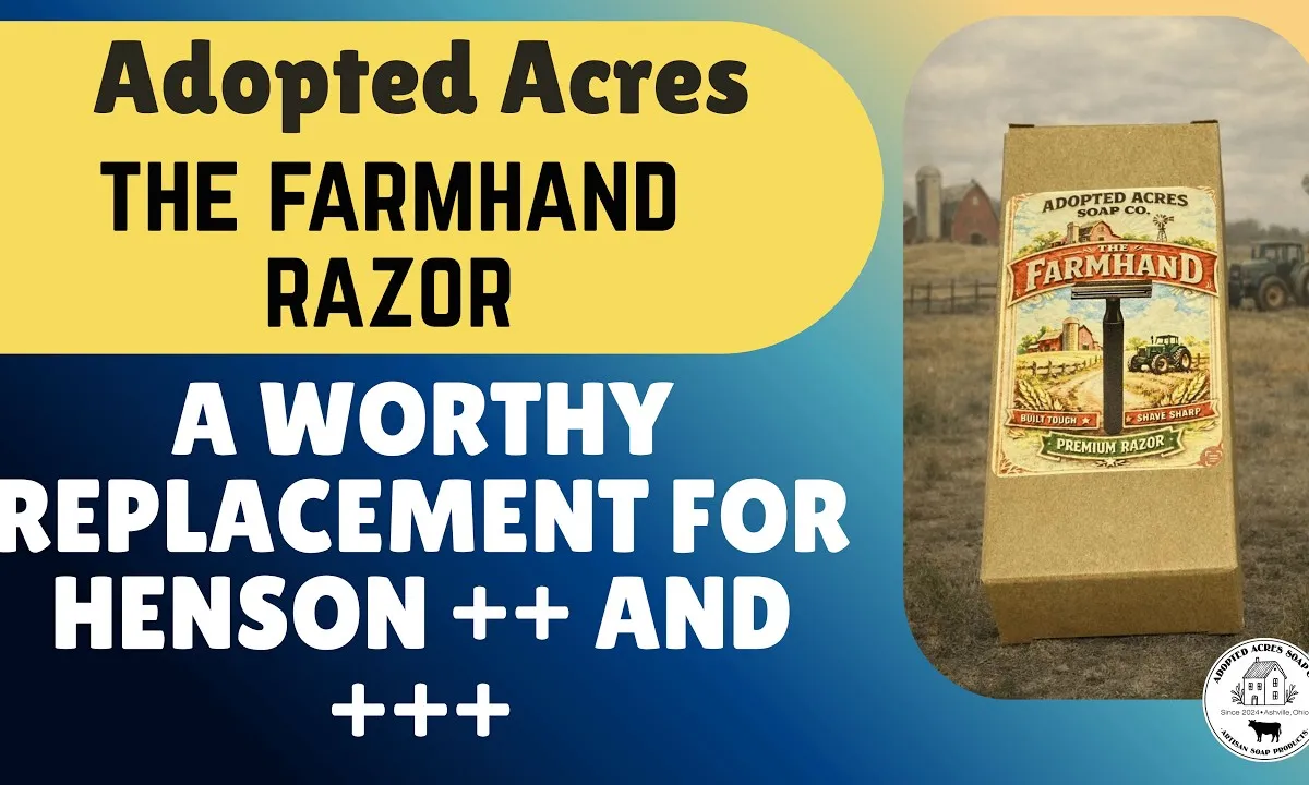 Thumbnail from Siraj Bose's video review of the Adopted Acres Farmhand razor