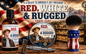 Thumbnail for Long Island Shaving's Red, White & Rugged full review featuring the Strike Gold Shave and Razor Emporium collaboration set