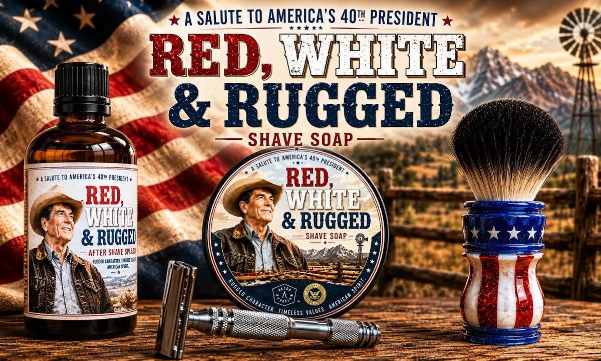 Thumbnail for Long Island Shaving's Red, White & Rugged full review featuring the Strike Gold Shave and Razor Emporium collaboration set