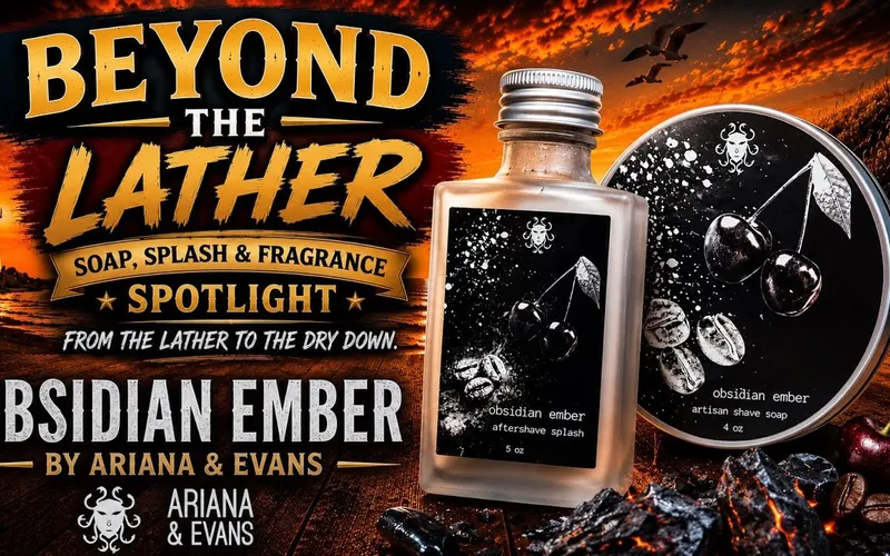 Long Island Shaving Beyond the Lather episode 1 featuring Ariana and Evans Obsidian Ember shave soap and aftershave splash