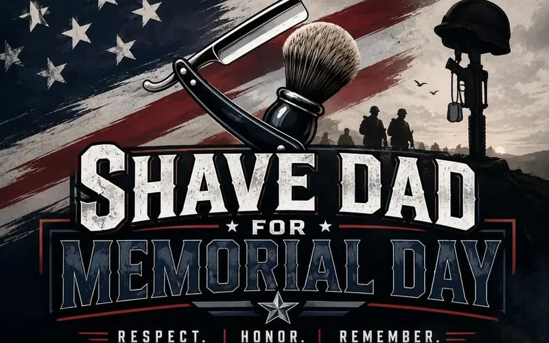 Memorial Day tribute image from the Shave Dad Facebook group