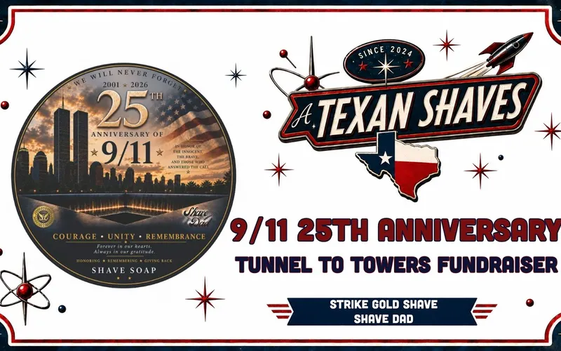Strike Gold Shave 9/11 25th Anniversary soap label
