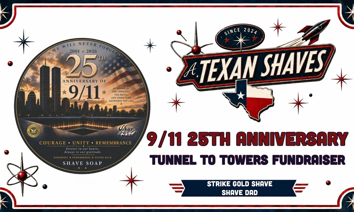 Strike Gold Shave 9/11 25th Anniversary soap label