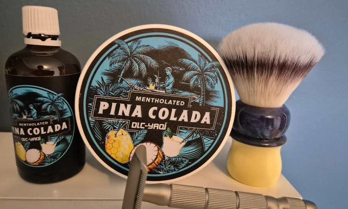 Fred Shaves video thumbnail: summer shave with Yaqi Pinacolada Chillers soap and Caveem razor