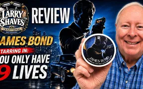 Video thumbnail for HC&C James Bond Starring in You Only Have Nine Lives shave soap review by Larry Shaves