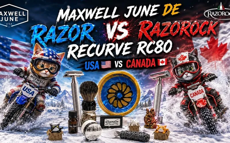 Maxwell June DE razor and RazoRock Recurve RC80 side by side comparison
