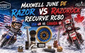 Maxwell June DE razor and RazoRock Recurve RC80 side by side comparison