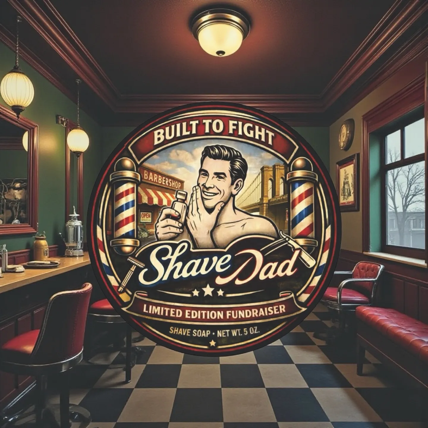 Built To Fight — Shave Dad community fundraiser shaving soap, aftershave, and EDP — image from Shave Dad's Instagram announcement