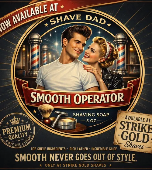 Smooth Operator shave soap and aftershave splash from the Shave Dad x Strike Gold Shave collaboration
