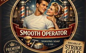 Smooth Operator shave soap and aftershave splash from the Shave Dad x Strike Gold Shave collaboration