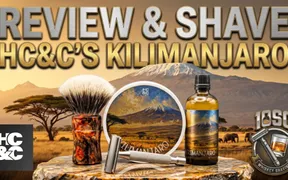Wes from 10SC Whiskey Shaving reviewing HC&C Kilimanjaro shave soap with the Maxwell June DE razor