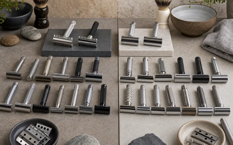 Open comb and closed comb safety razor guard comparison