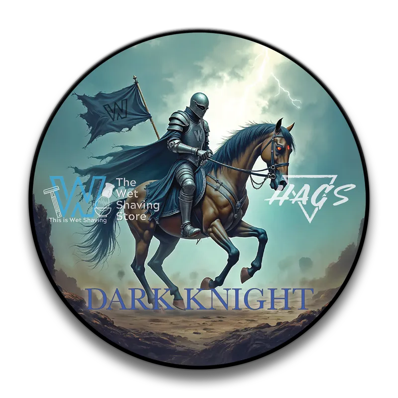 Dark Knight HAGS x TWSS shave soap jar