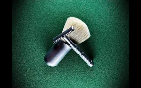 Blackland Vector razor in satin stainless steel finish with Feather Professional blade