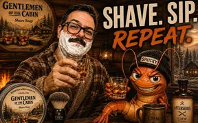 Video thumbnail for Adopted Acres Gentlemen of the Cabin shave soap and Sheffield Silver Steel 6/8 wedge razor