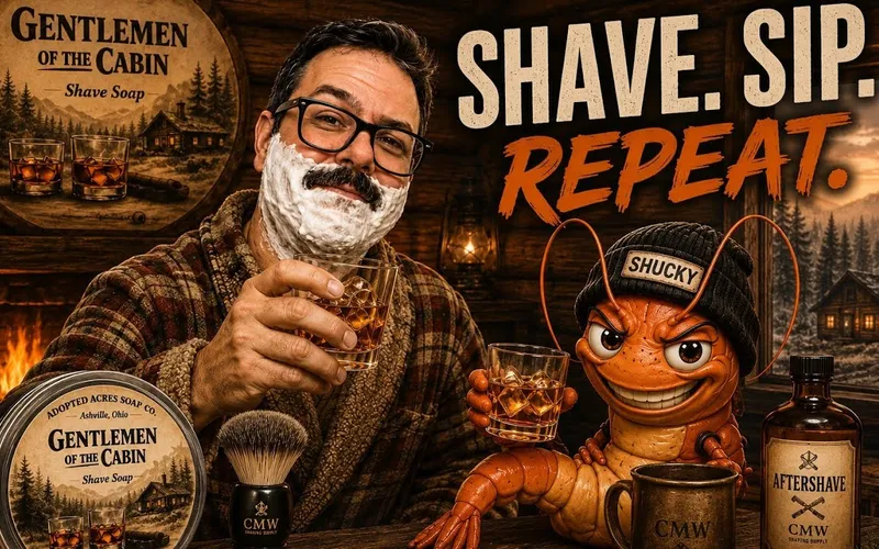 Video thumbnail for Adopted Acres Gentlemen of the Cabin shave soap and Sheffield Silver Steel 6/8 wedge razor