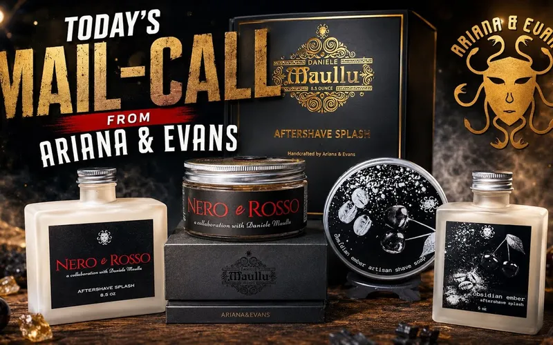Mike from Long Island Shaving unboxes Ariana & Evans Nero e Rosso and Obsidian Ember in new glass jars