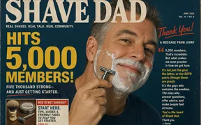 Shave Dad group 5,000 members celebration graphic