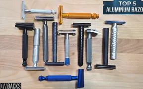 Tobin Fetters reviewing aluminum safety razors, video thumbnail