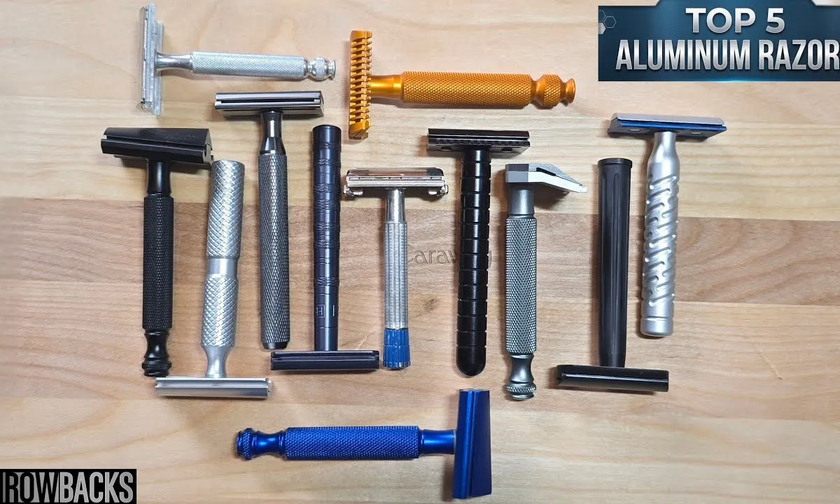 Tobin Fetters reviewing aluminum safety razors, video thumbnail