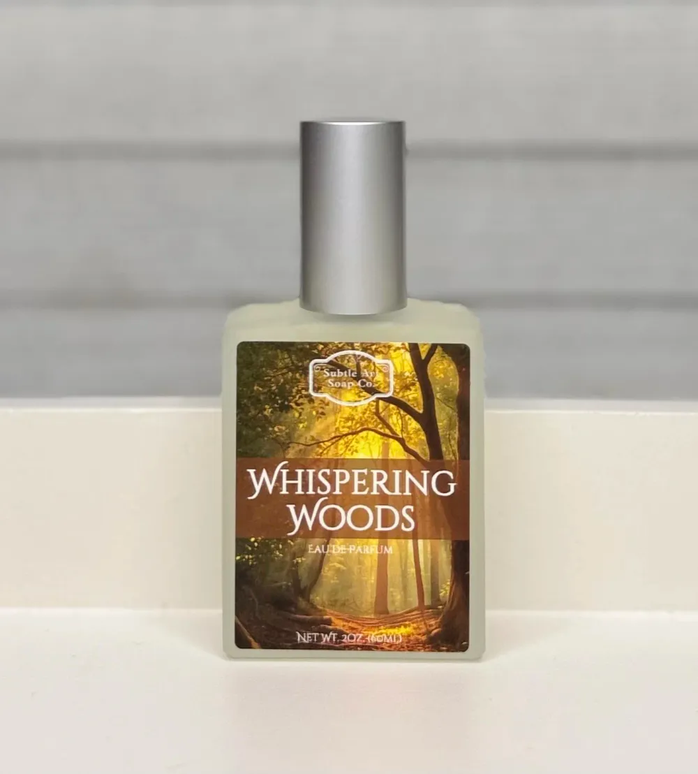 Subtle Art Soap Co. Whispering Woods eau de parfum bottle
