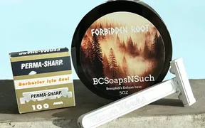 Razor Works razor and Forbidden Root shave soap by BCSoapsNSuch