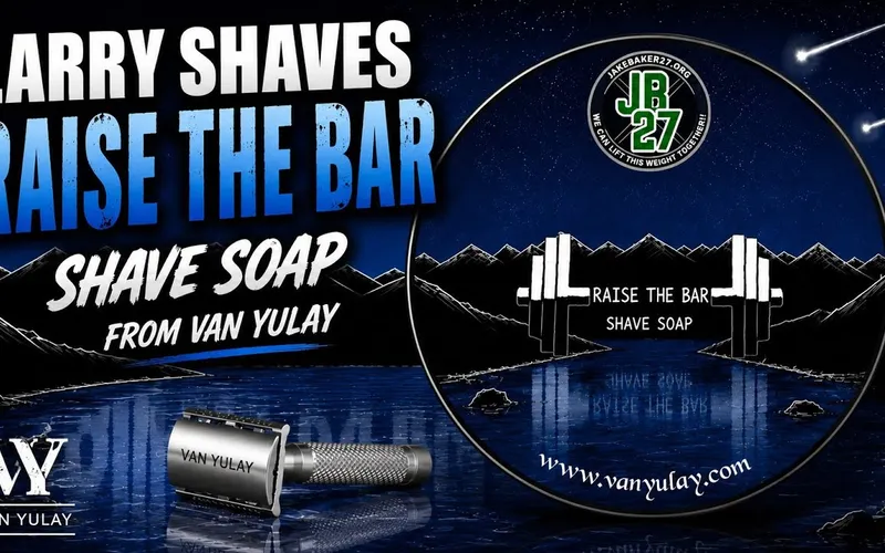 Video thumbnail for Larry's Van Yulay Raise the Bar shave soap review with the Leaf Twig razor and honeycomb shave bowl