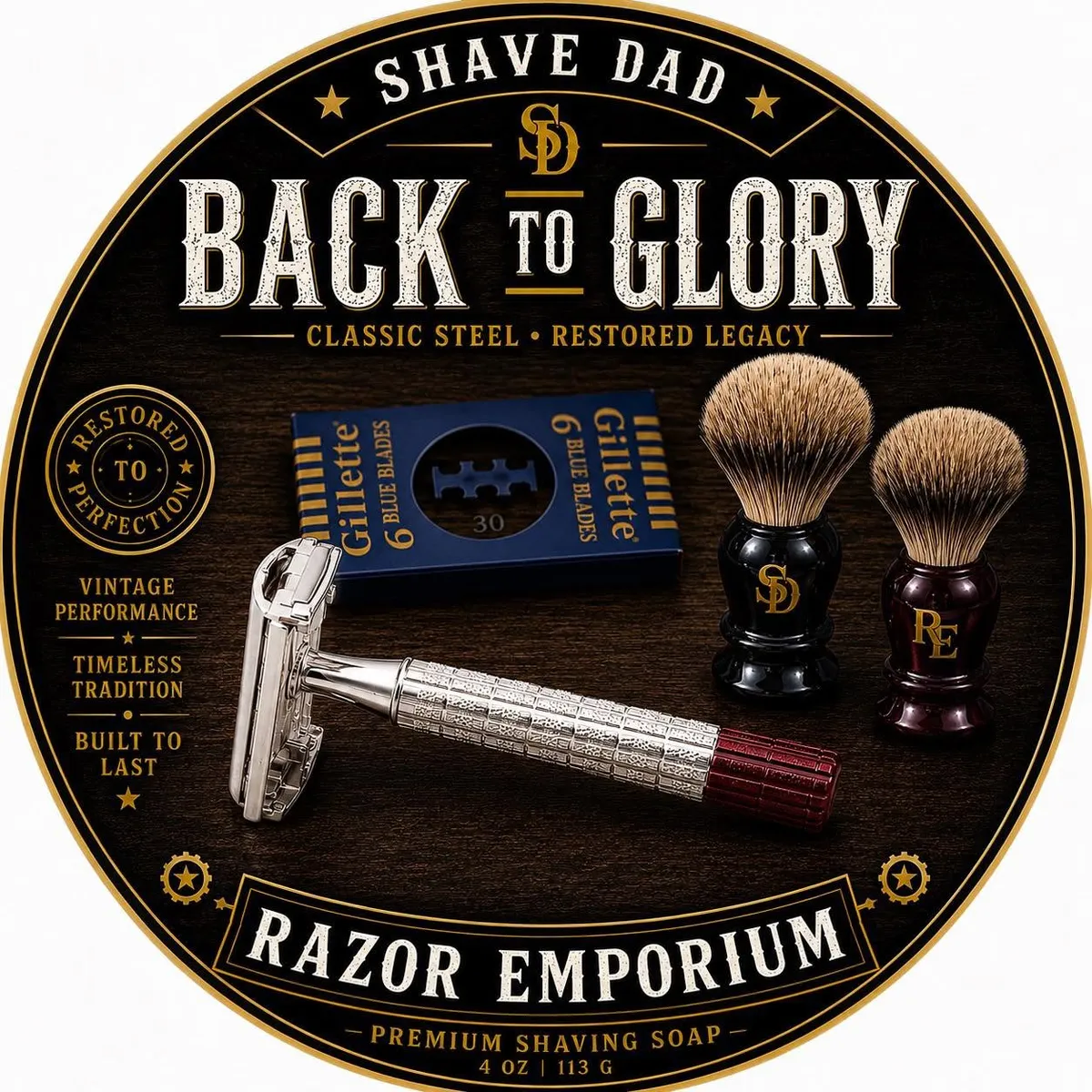 Back To Glory, Shave Dad x Razor Emporium collaboration product image