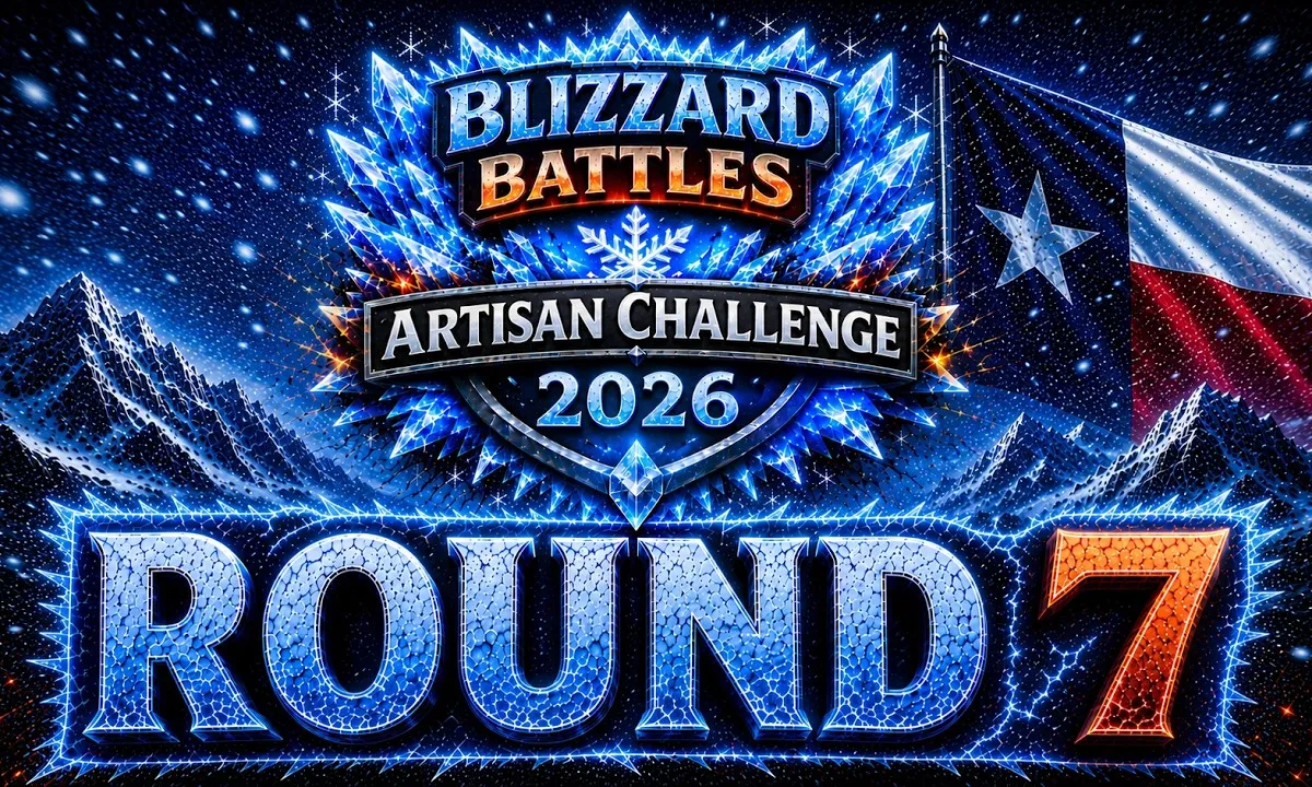 Bary holds up the two Round 7 entries side by side: A&E Frozen Latte e Menta and The Cajun Blade Sub Zero