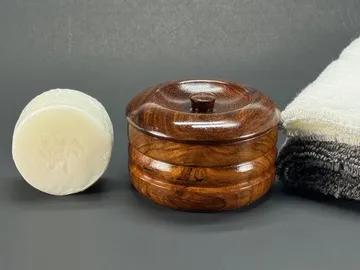 Handmade Rosewood Shaving Soap Bowl with Lid