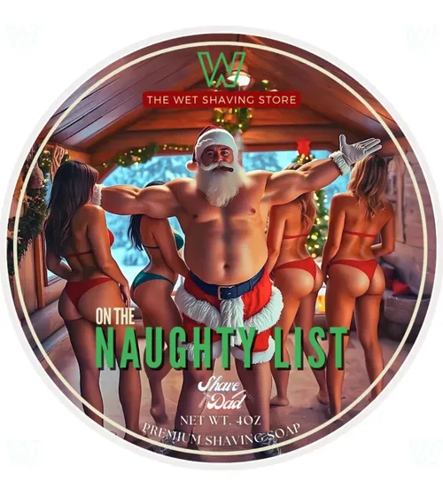 On the Naughty List shaving soap — Shave Dad's limited-edition holiday release