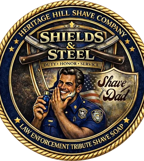 Shields & Steel Law Enforcement Tribute tallow shaving soap by Heritage Hill Shave Co and Shave Dad