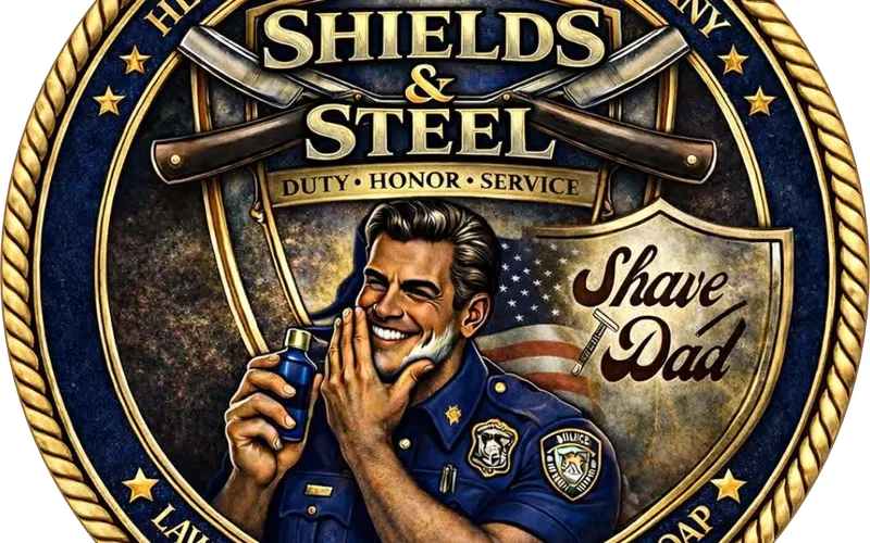 Shields & Steel Law Enforcement Tribute tallow shaving soap by Heritage Hill Shave Co and Shave Dad