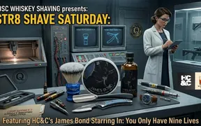 10SC Whiskey Shaving STR8 Shave Saturday video thumbnail featuring HC&C James Bond You Only Have Nine Lives