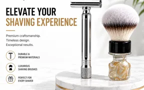YAQI chrome adjustable safety razor and synthetic-knotted resin shaving brush