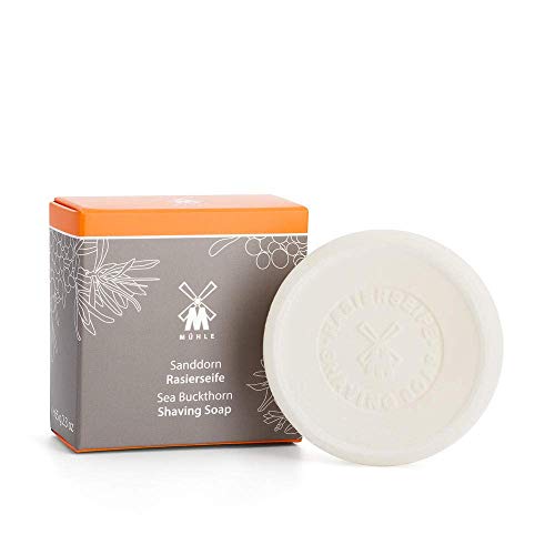MÜHLE Sea Buckthorn Shaving Soap for Men, Classic Lather, Fresh Scent, 65 g