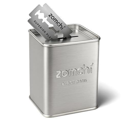 ZOMCHI Razor Blade Bank for Used Double Edge Safety Razor Blades, Silver
