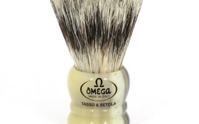 Omega Mixed Bristle Travel Shaving Brush